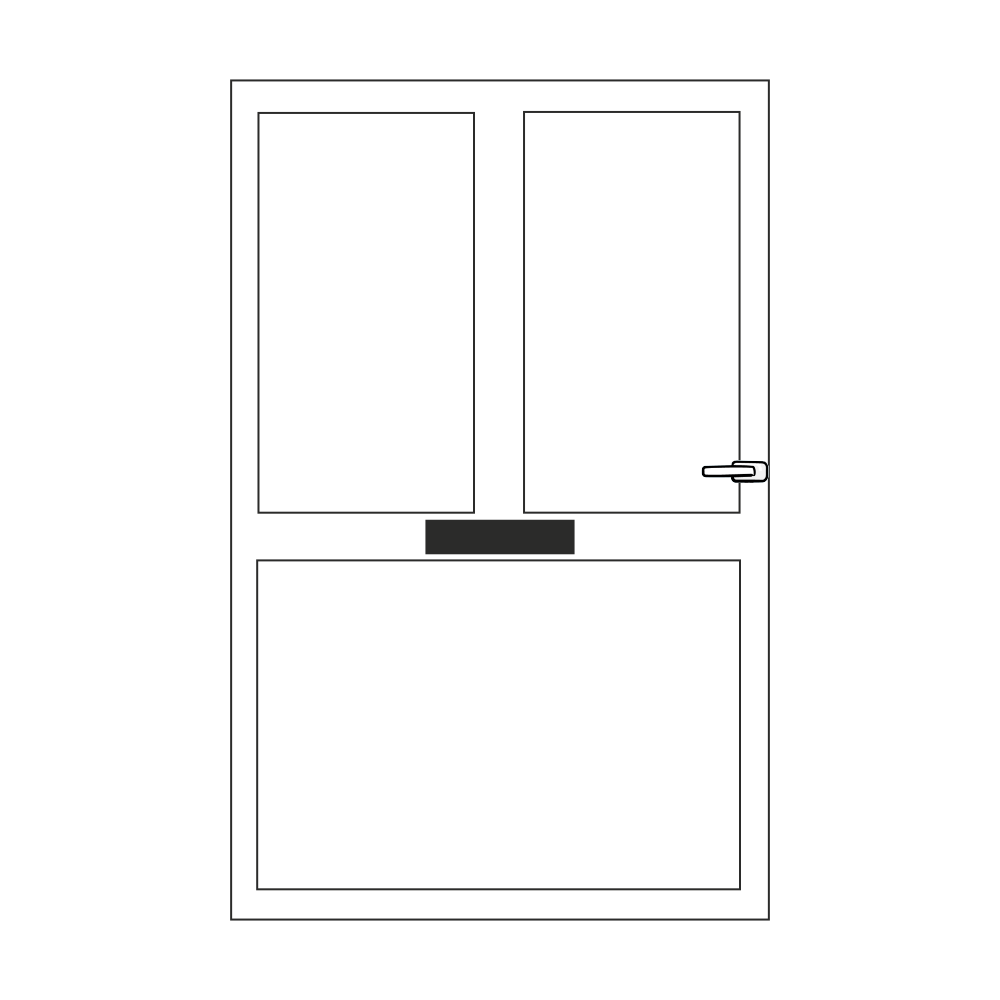 UPVC Door with Mid Rail and Fixed Mullion **