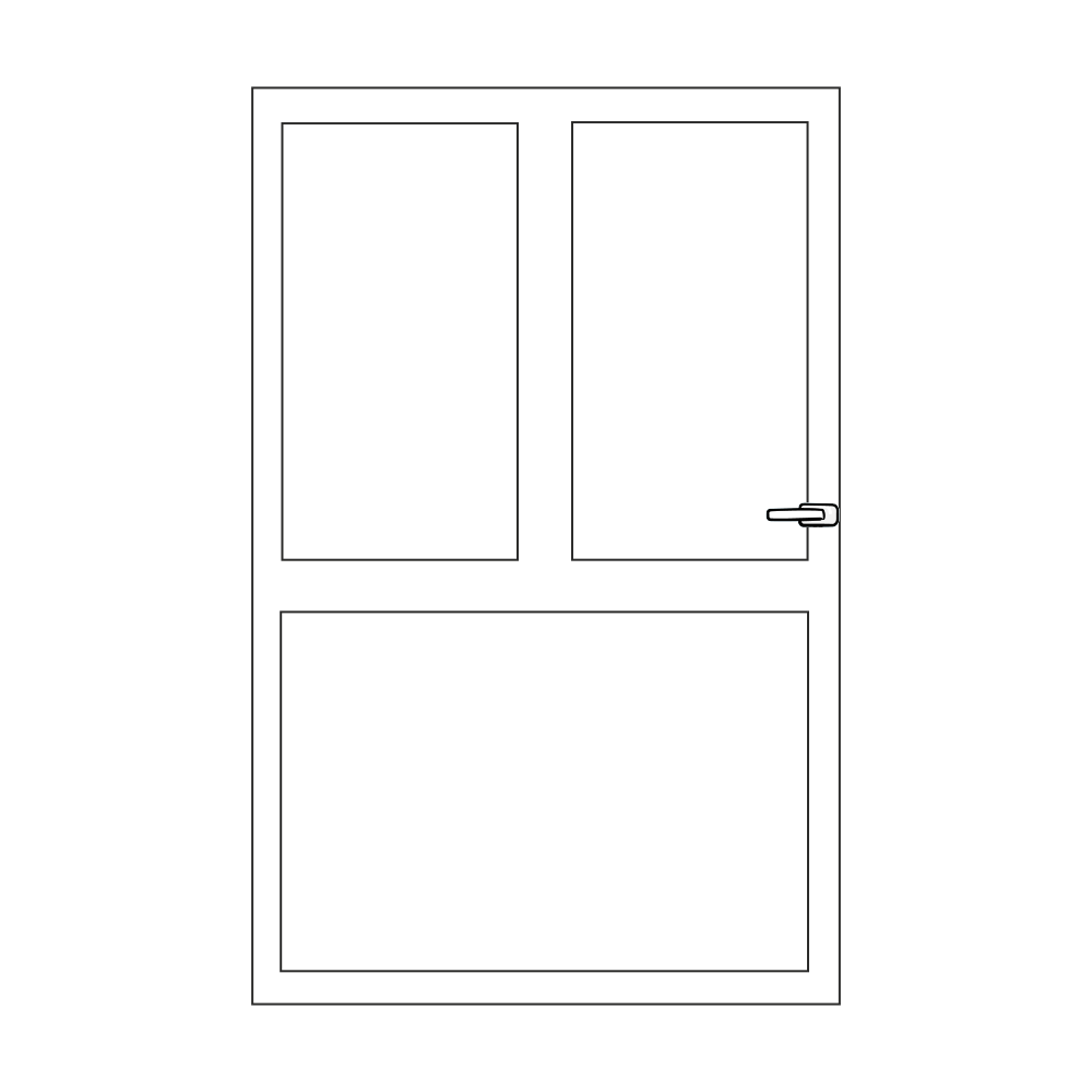 UPVC Door with Mid Rail and Fixed Mullion **