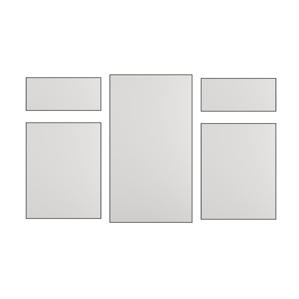 Middle Fixed with Fanlight Over Side Hung Each Side UPVC Window *